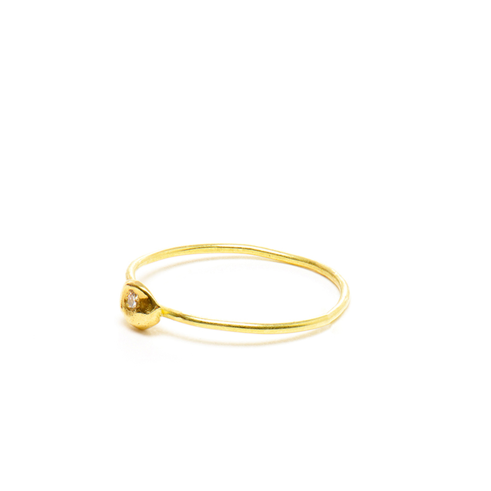Small Nugget Diamond Stacking Ring