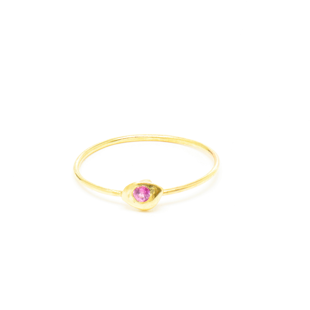 Small Nugget Pink Sapphire Stacking Ring