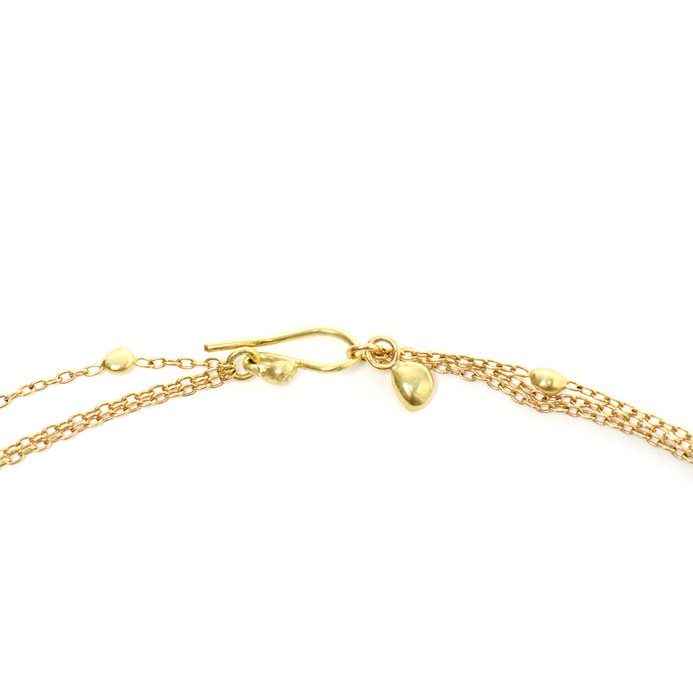 Triple Chain Nugget Necklace