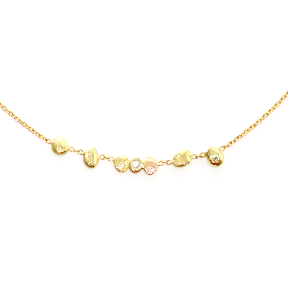 Small Nugget Diamond Frontal Necklace