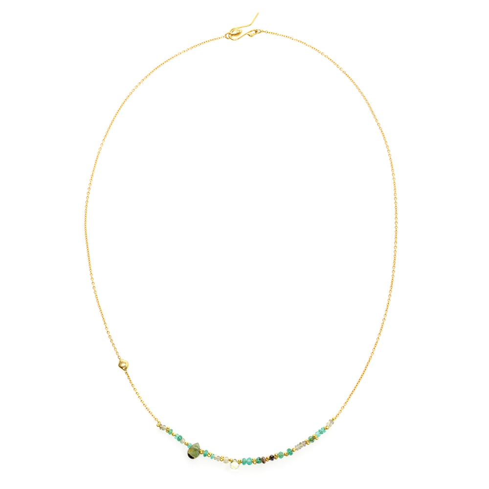 Emerald & Grey Sapphire Necklace