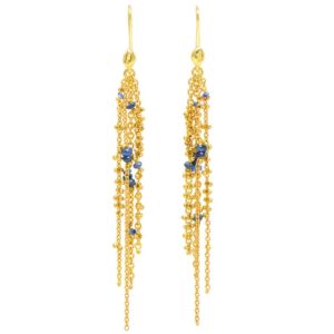 Waterfall Blue Sapphire Pin Earrings