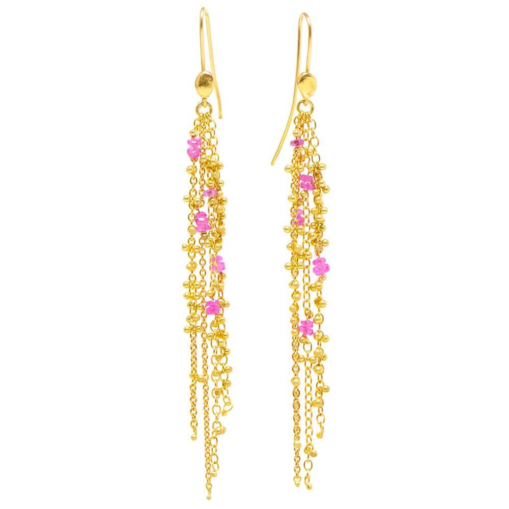 Waterfall Pink Spinel Pin Earrings