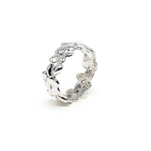 Small Silver Cobbled Ring