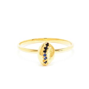 Stacking Tear Drop Nugget Blue Sapphire Ring