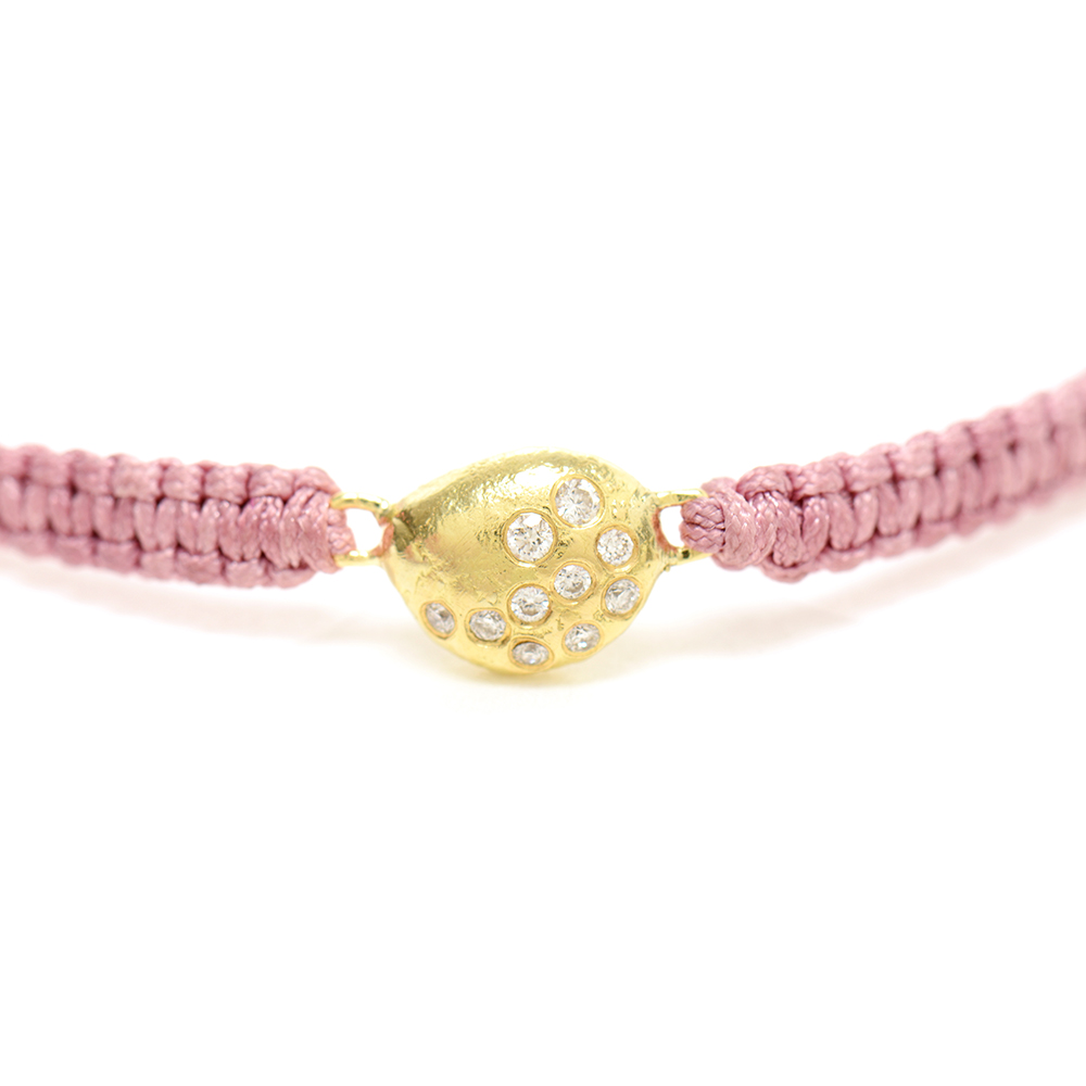 Antique Pink White Diamond Friendship Bracelet