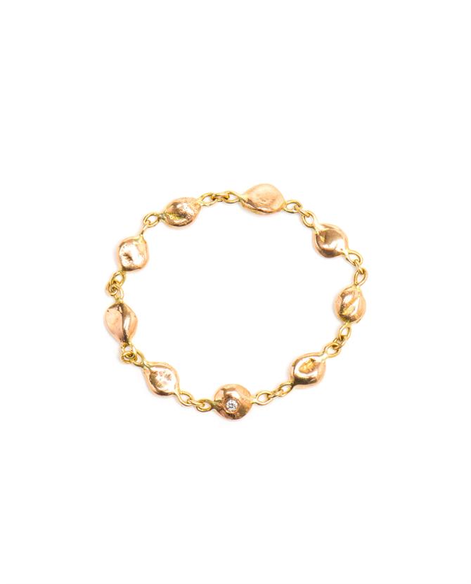 Chain Ring with Diamond in 18k Rose Gold