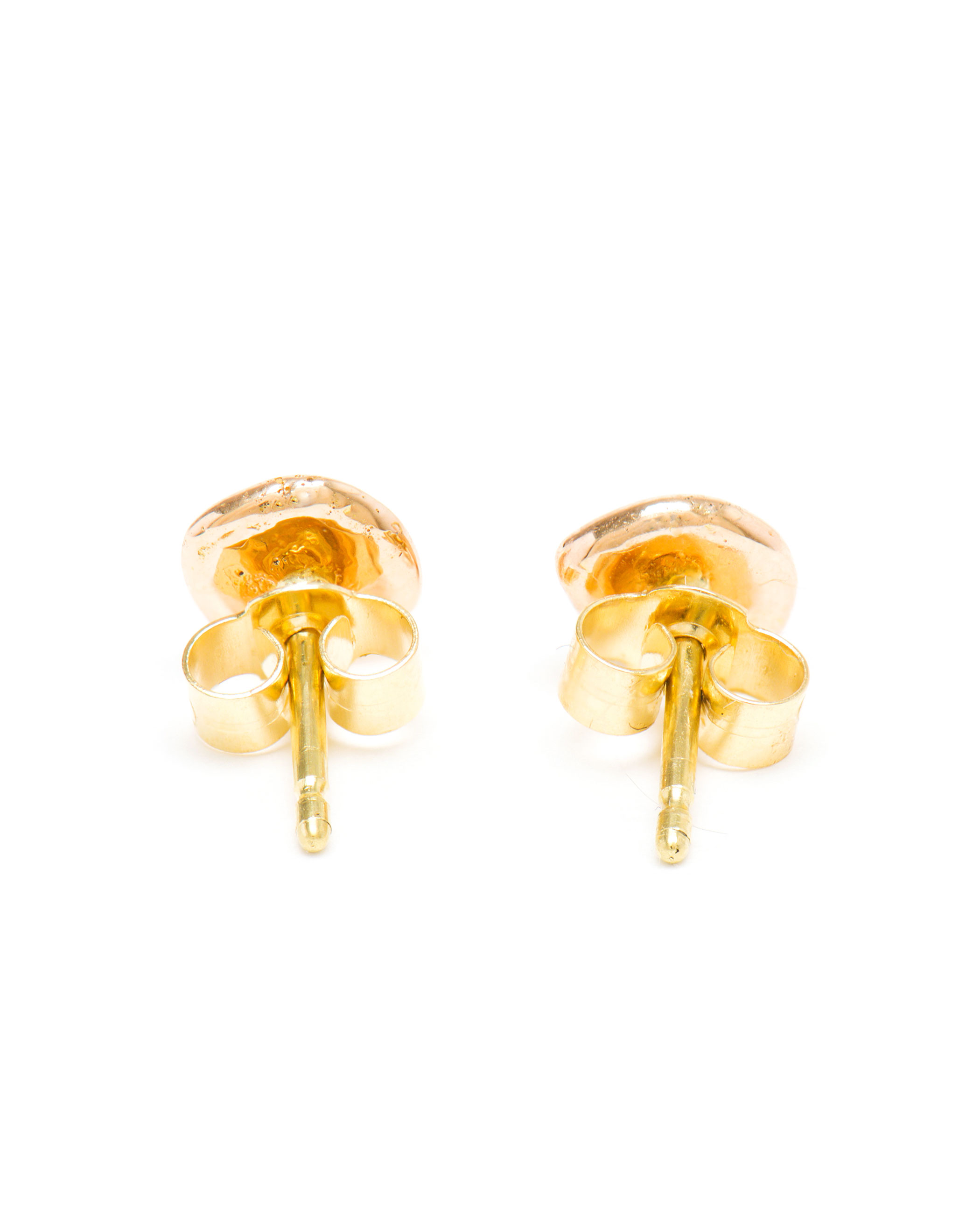 Large Nugget Plain Studs in Rose Gold