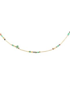Long Green Vintage Multi-Stone Necklace
