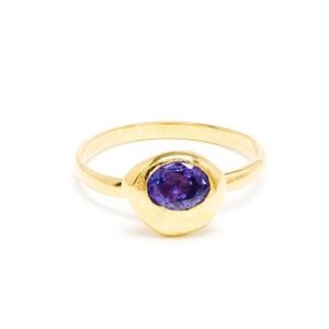 Purple Sapphire Nugget Stacking Ring