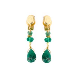 Emerald Drop Stud Earrings