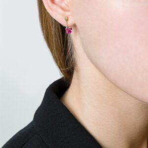Pink Spinel Loop Chain Earrings